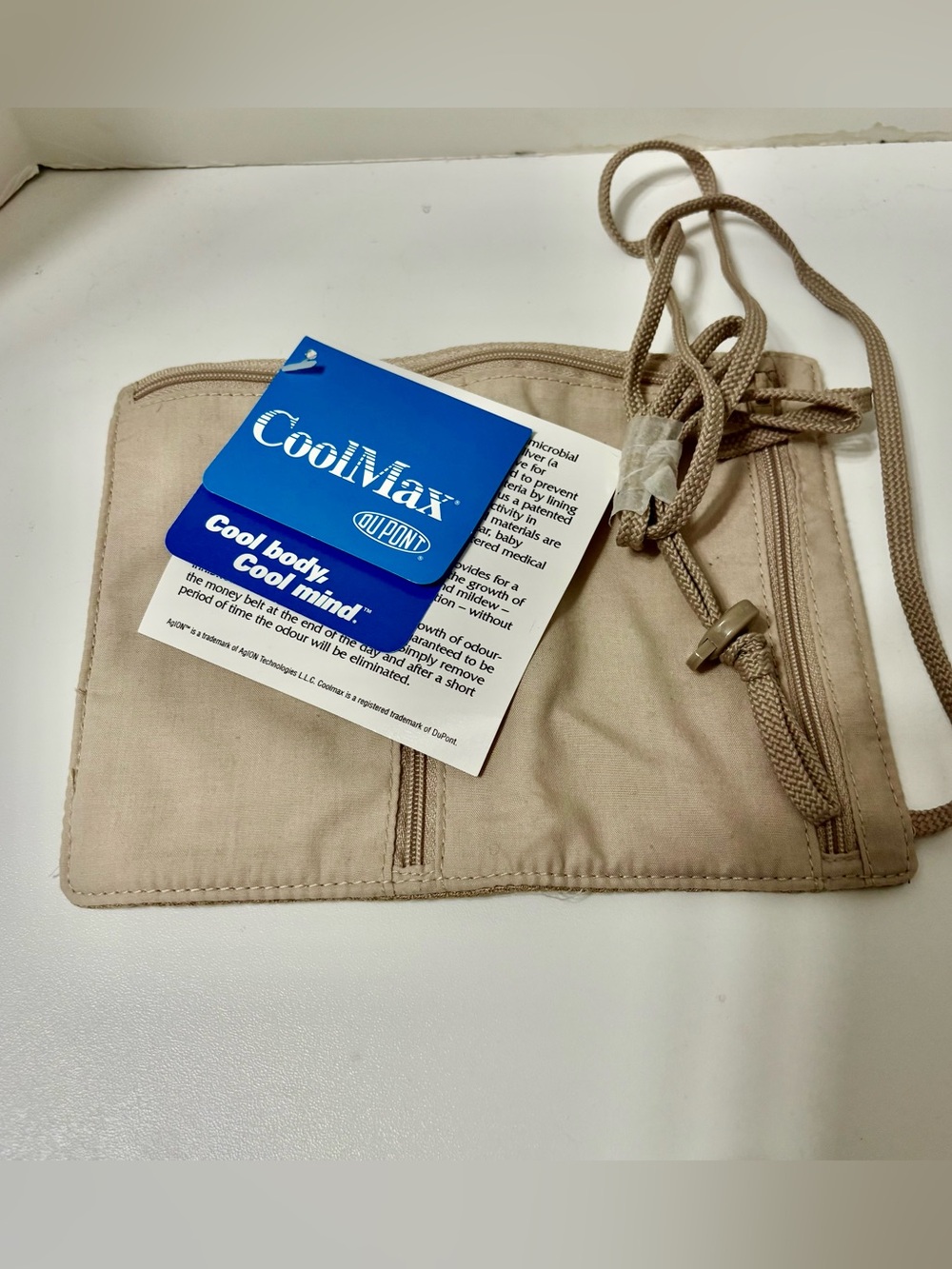 CoolMax Beige Drawstring Waist Pouch